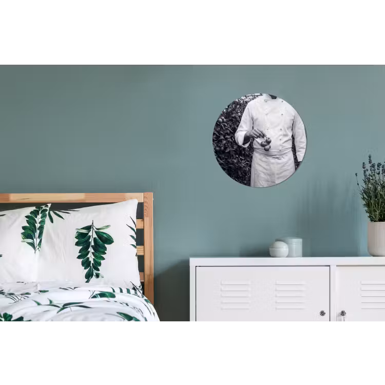 Tomaten - Chef - Zwart - Wit Wandcirkel aluminium klein -slaapkamer