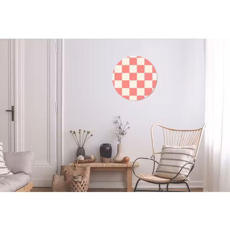 Traditioneel - Patroon - Roze Wandcirkel aluminium klein 190 -woonkamer