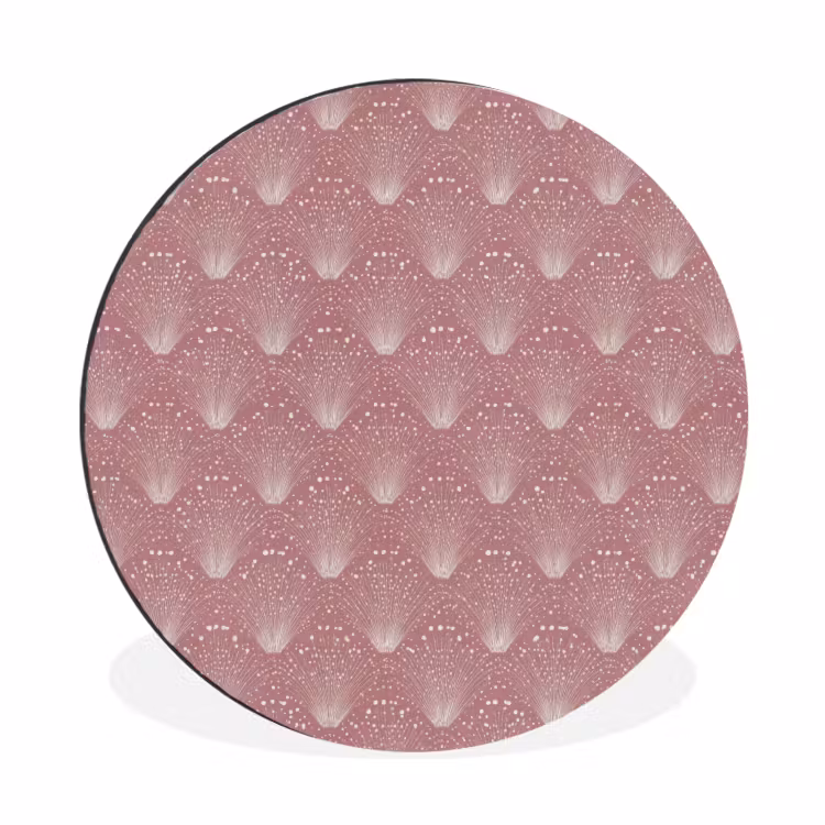 Trendy - Patroon - Roze Wandcirkel aluminium klein 190 -3d