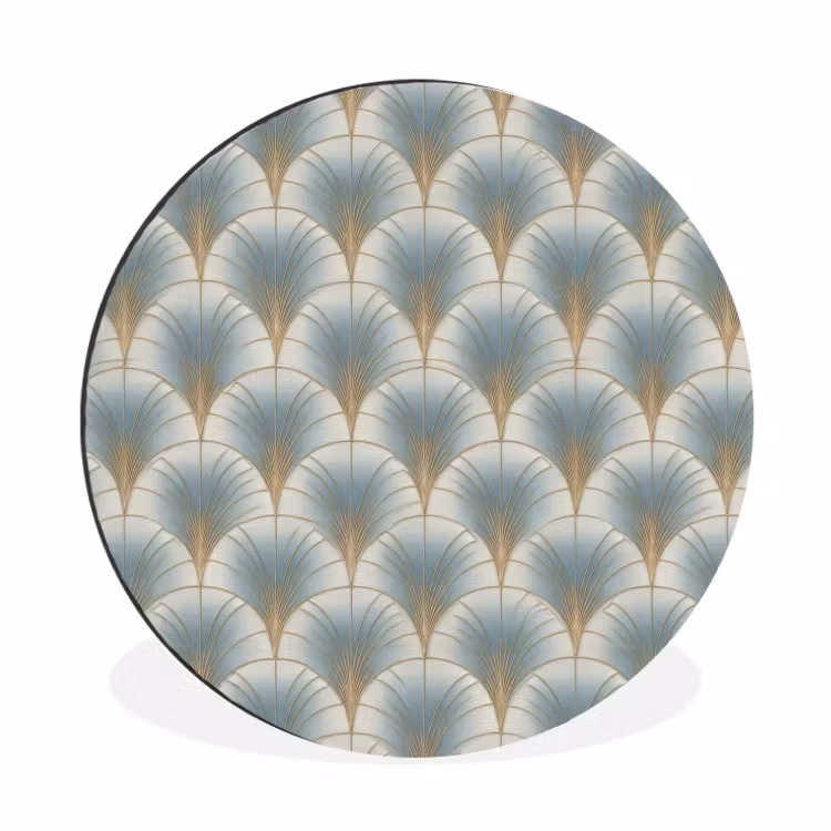 Waaier - Klassiek - Blauw Wandcirkel aluminium klein 190 -3d