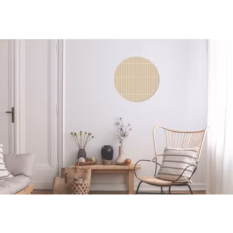 Verticaal - Wandtegel - Crème - Beige Wandcirkel aluminium klein 190 -woonkamer
