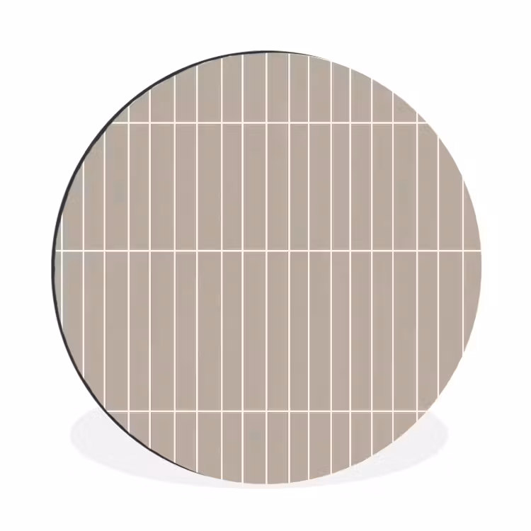 Verticaal - Wandtegel - Licht Beige Wandcirkel aluminium klein 190 -3d