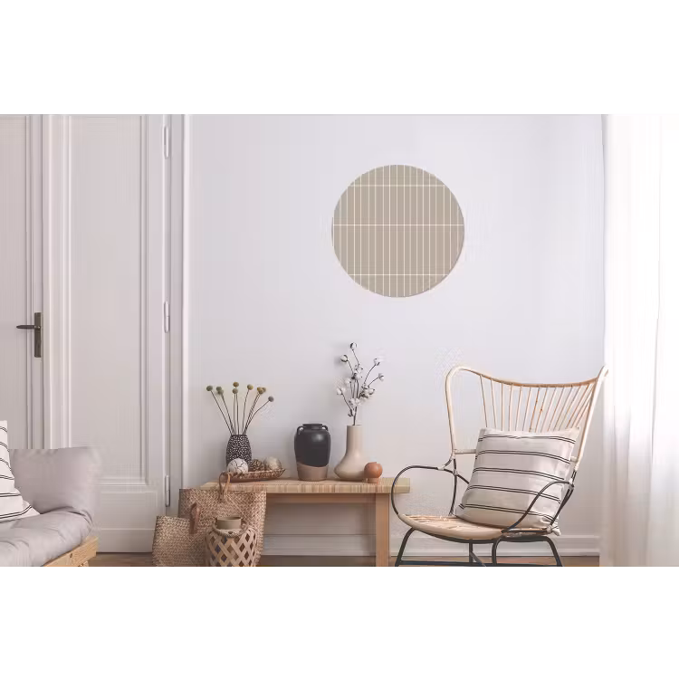 Verticaal - Wandtegel - Licht Beige Wandcirkel aluminium klein 190 -woonkamer