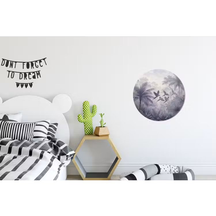 Vogel - Vliegend - Jungle - Vintage - Dieren Wandcirkel aluminium klein -kinderkamer