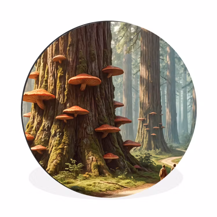 Alu-Dibond-Bild Rund - Wald – Bäume – Natur - Bos - Bomen - Natuur Wandcirkel aluminium klein