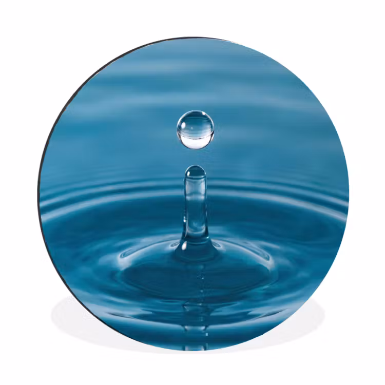Waterdruppel - Water - Oppervlakte Wandcirkel aluminium klein -3d