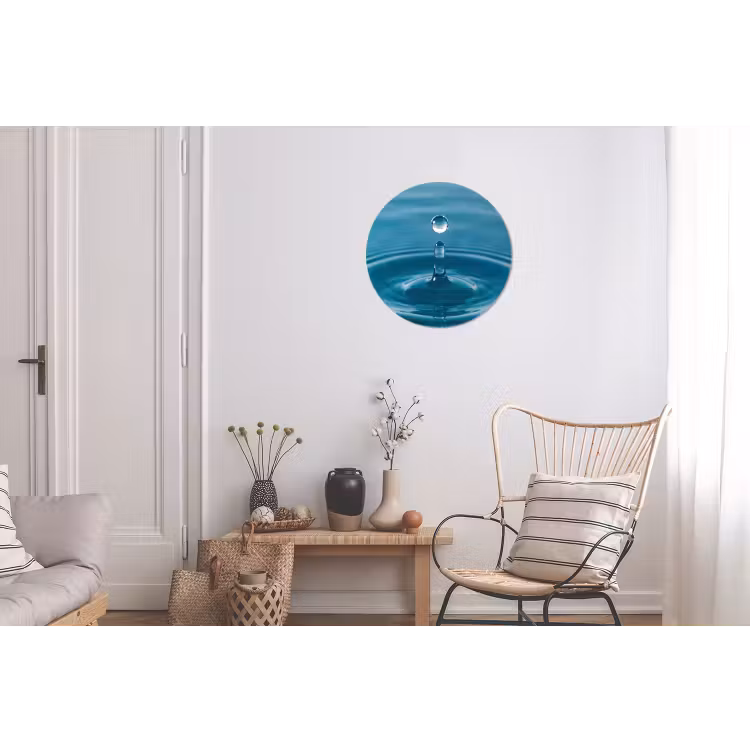 Waterdruppel - Water - Oppervlakte Wandcirkel aluminium klein -woonkamer