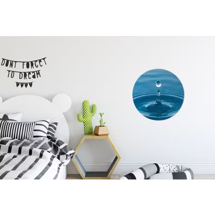Waterdruppel - Water - Oppervlakte Wandcirkel aluminium klein -kinderkamer