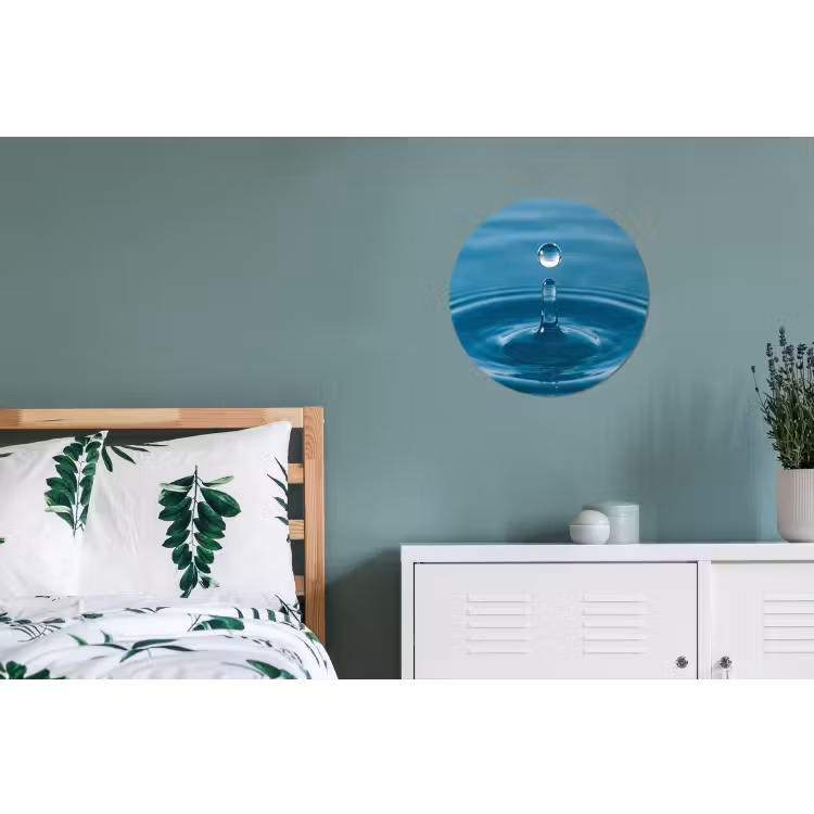 Waterdruppel - Water - Oppervlakte Wandcirkel aluminium klein -slaapkamer