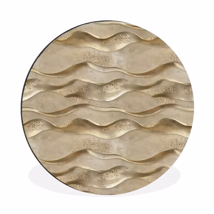 Golven - Patroon - Goud Wandcirkel aluminium klein 190 -3d