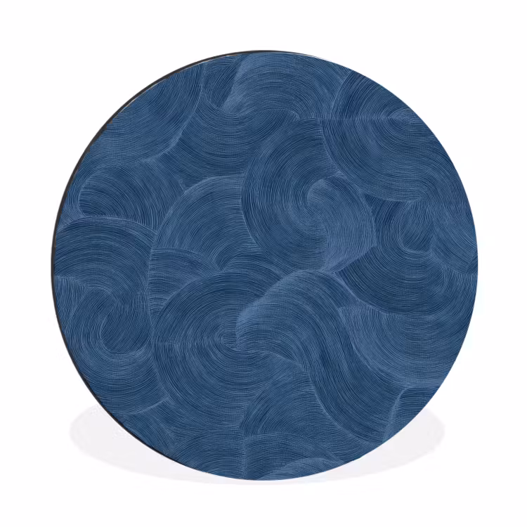 Golven - Textuur - Patroon - Blauw Wandcirkel aluminium klein 190 -3d