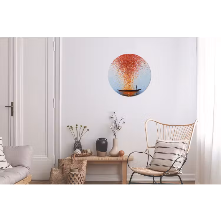 Wolk - Confetti - Boot - Wateroppervlakte Wandcirkel aluminium klein -woonkamer