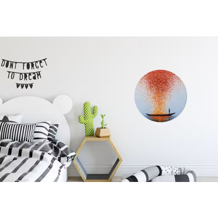Wolk - Confetti - Boot - Wateroppervlakte Wandcirkel aluminium klein -kinderkamer