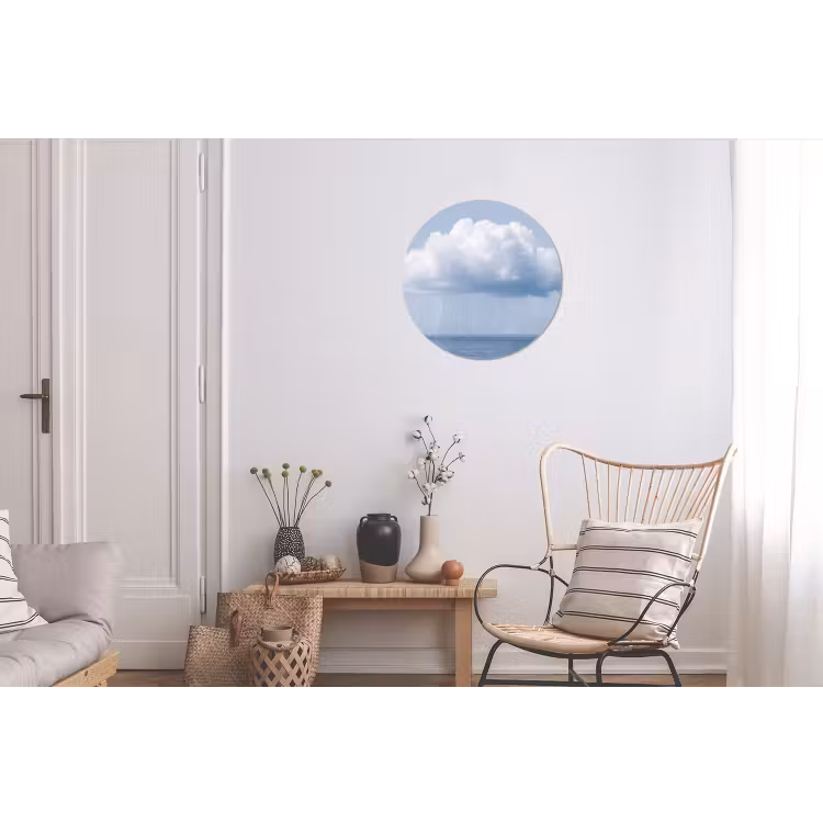 Alu-Dibond-Bild Rund - Wolke – Regen – Natur - Wolk - Regen - Natuur Wandcirkel aluminium klein
