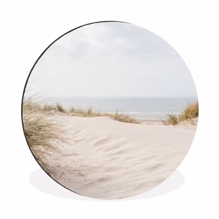 Wolken - Duinlandschap - Zand Wandcirkel aluminium klein -3d