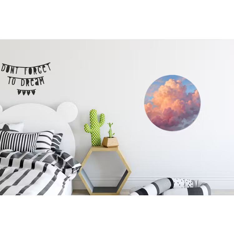 Wolken - Lucht - Natuur - Abstract - Kleurrijk Wandcirkel aluminium klein -kinderkamer