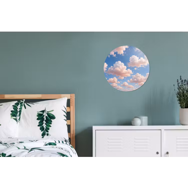 Wolken - Hemel - Natuur - Licht - Blauw Wandcirkel aluminium klein -slaapkamer