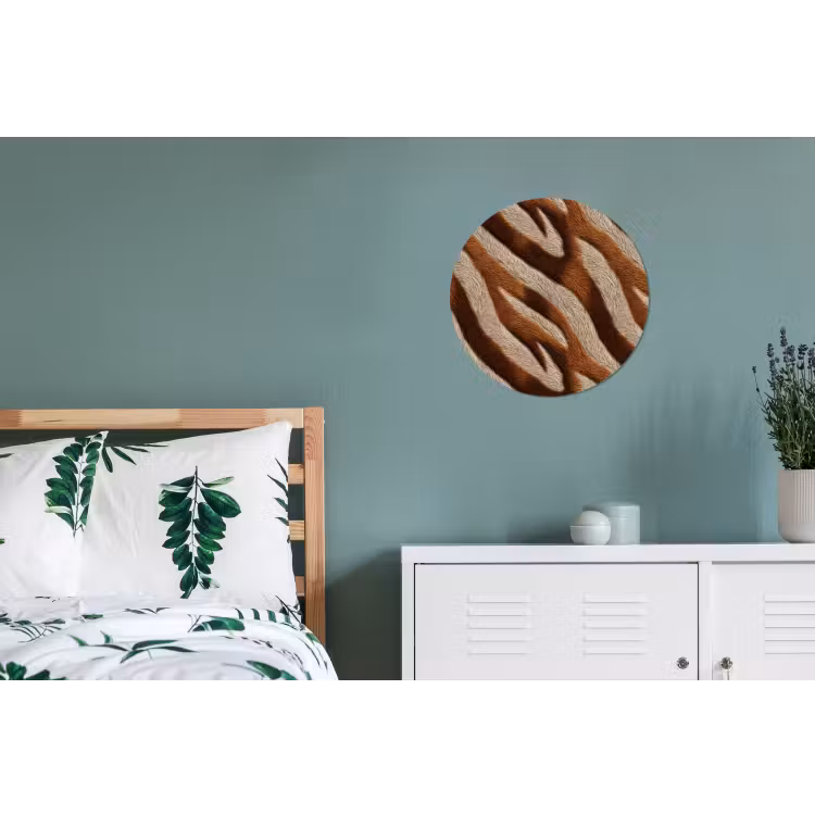 Zebra - Bruin - Patroon Wandcirkel aluminium klein 190 -slaapkamer