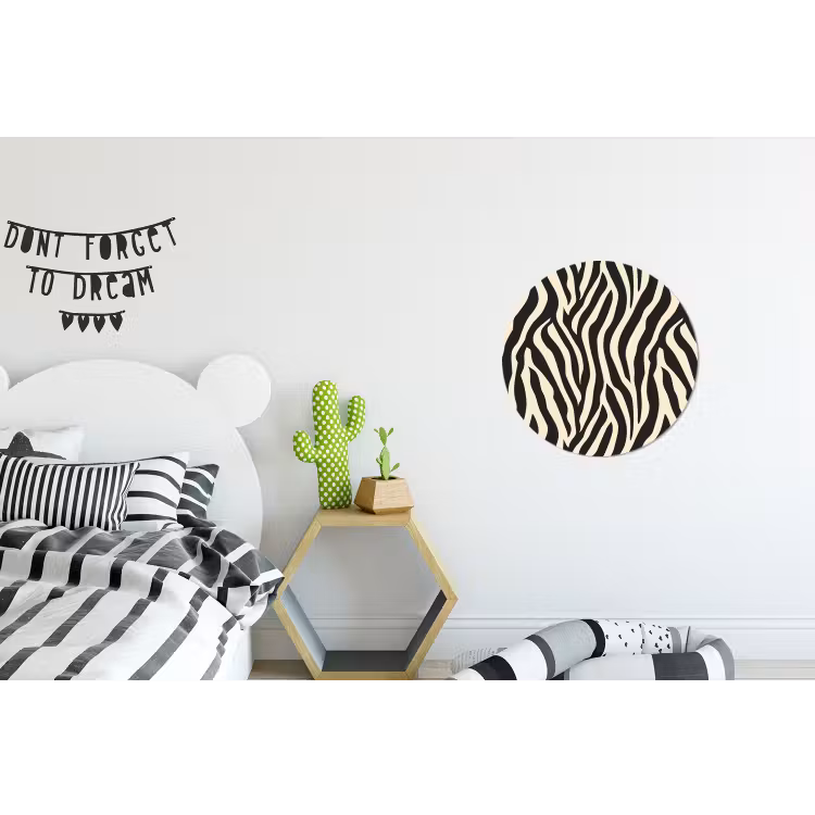 Zebra - Print - Klassiek - Zwart Wandcirkel aluminium klein 190 -kinderkamer
