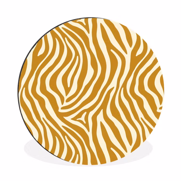 Zebra - Klassiek - Oker - Geel Wandcirkel aluminium klein 190 -3d