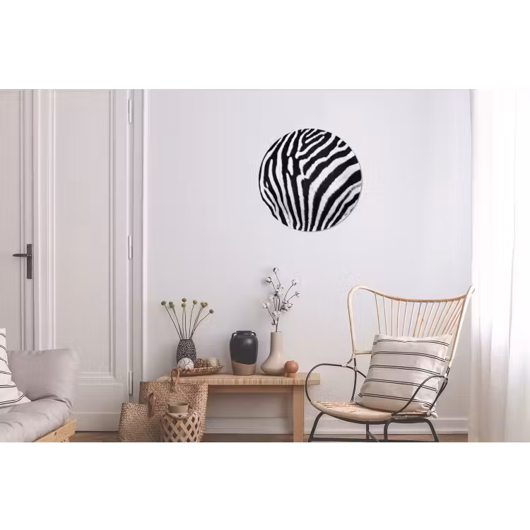 Zebra - Vacht - Klassiek - Zwart - Wit Wandcirkel aluminium klein -woonkamer