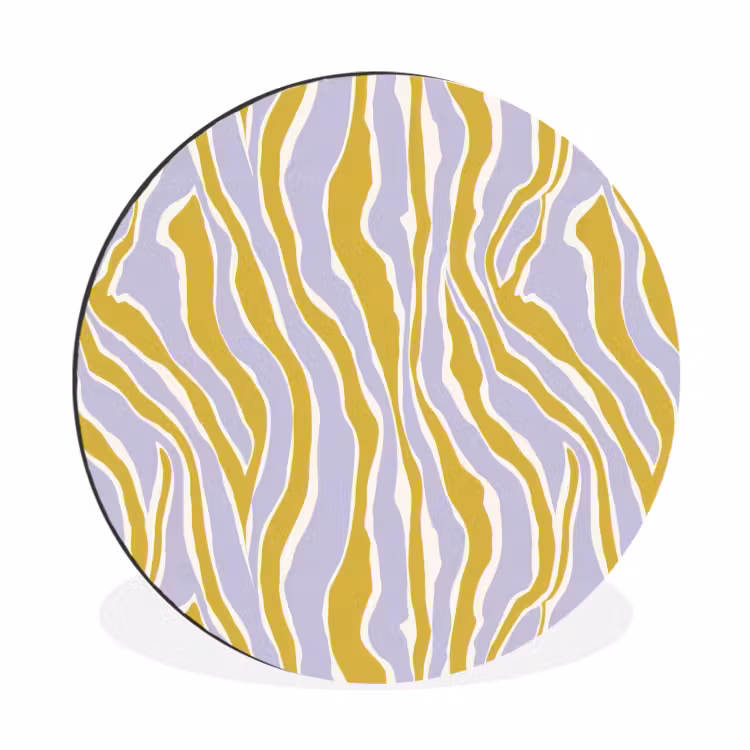 Zebra - Modern - Meerkleurig Wandcirkel aluminium klein 190 -3d