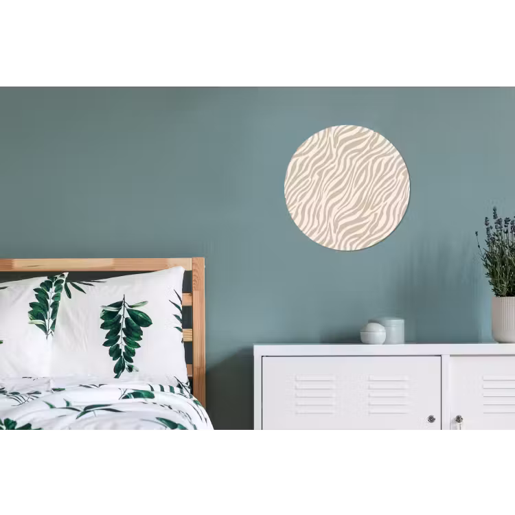 Zebra - Patroon - Beige Wandcirkel aluminium klein 190 -slaapkamer