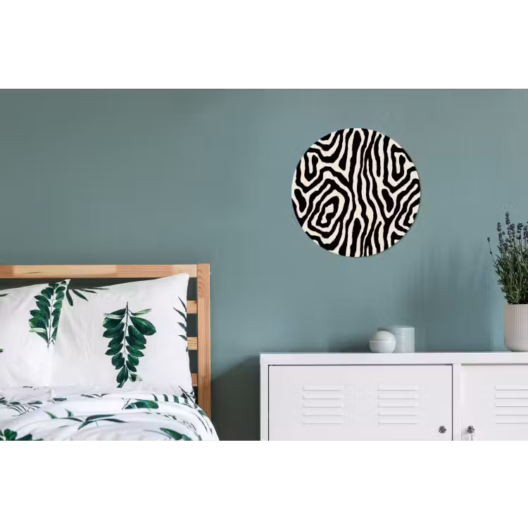 Zebra - Zwart - Abstract Wandcirkel aluminium klein 190 -slaapkamer