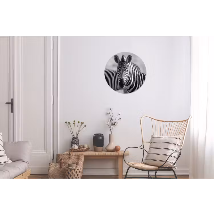 Zebra's - Zwart - Wit Wandcirkel aluminium klein -woonkamer