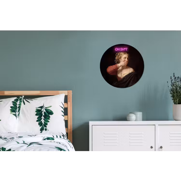 Quote - Neon - vrouw Wandcirkel aluminium klein -slaapkamer