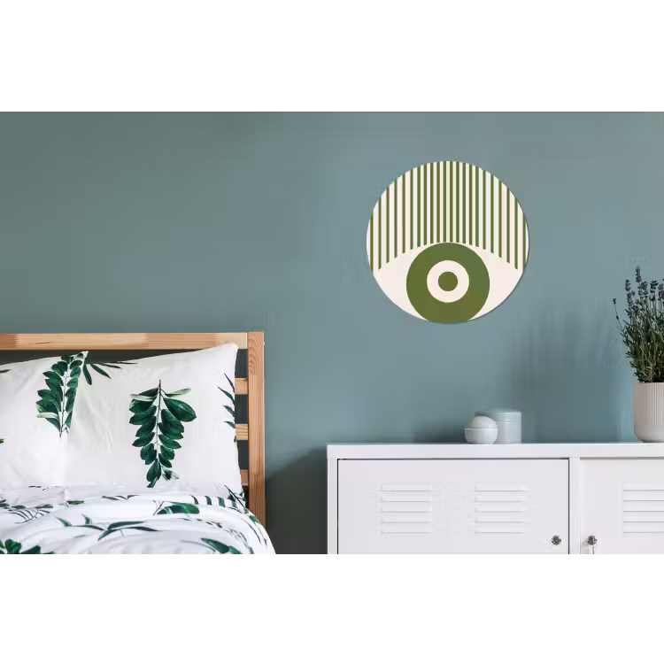 Abstract - Oog - Strepen - Modern - Groen Wandcirkel aluminium klein -slaapkamer