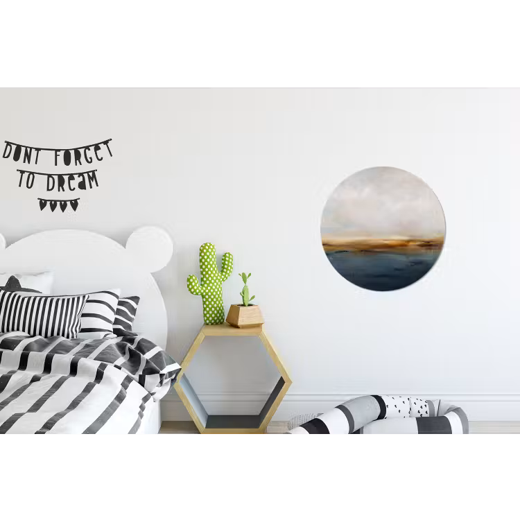 Abstract - Horizon - Water - Modern - Beige Wandcirkel aluminium klein -kinderkamer