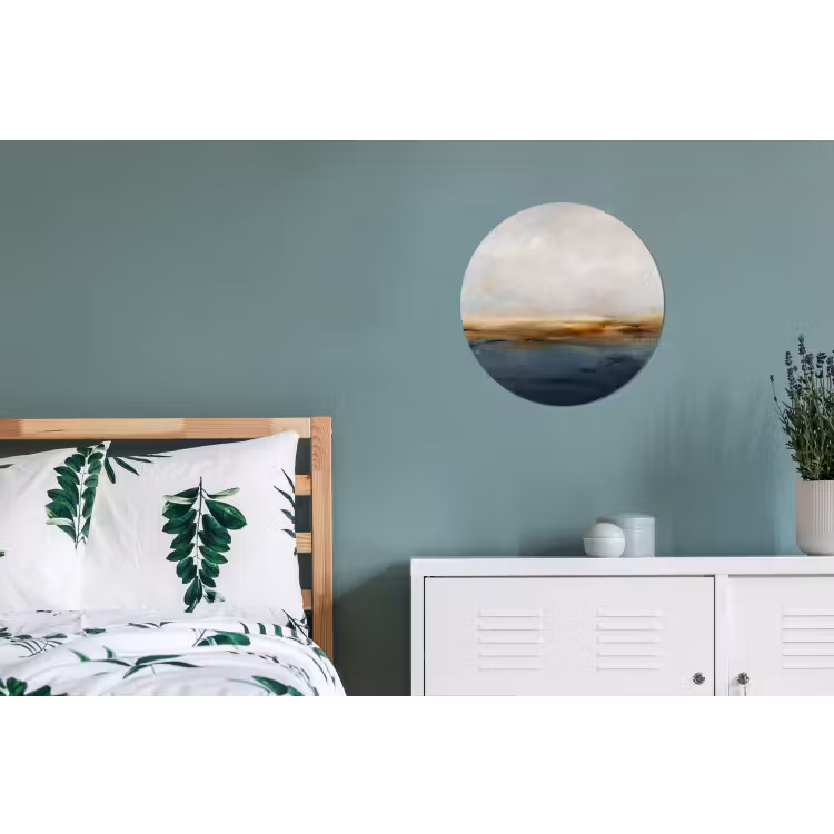 Abstract - Horizon - Water - Modern - Beige Wandcirkel aluminium klein -slaapkamer