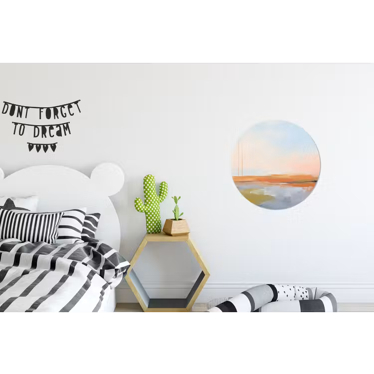 Abstract - Landschap - Horizon - Modern - Kleurrijk Wandcirkel aluminium klein -kinderkamer