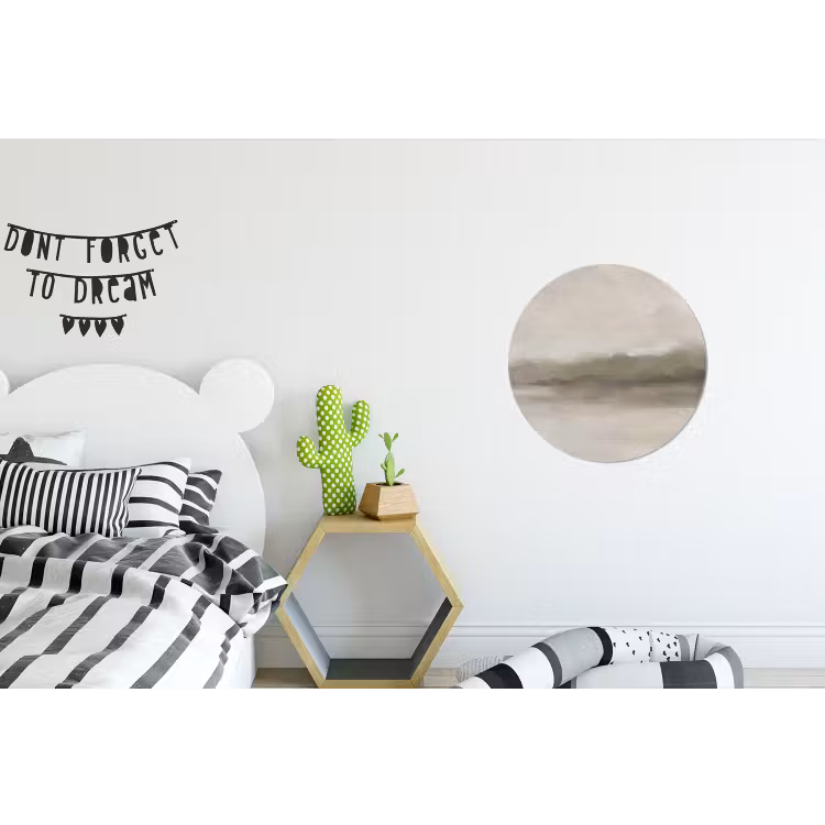 Abstract - Landschap - Nevel - Modern - Grijs Wandcirkel aluminium klein -kinderkamer