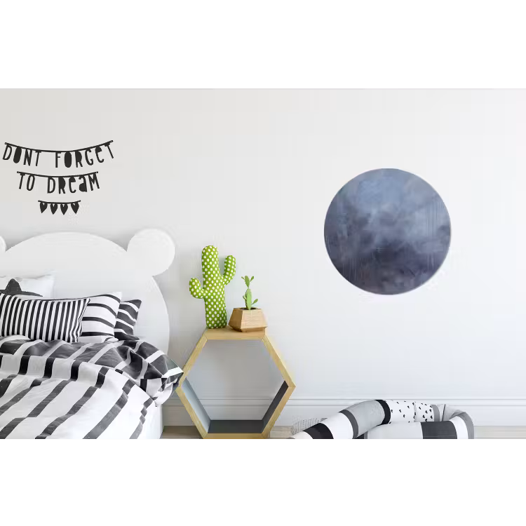 Abstract - Kwaststreken - Modern - Kunst - Grijs Wandcirkel aluminium klein -kinderkamer