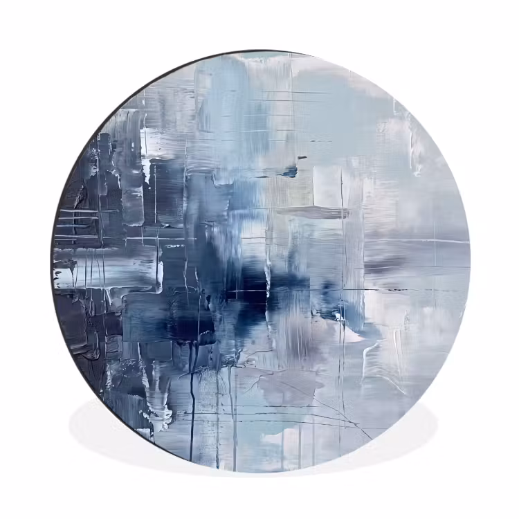 Abstract - Textuur - Kunst - Modern - Blauw Wandcirkel aluminium klein -3d