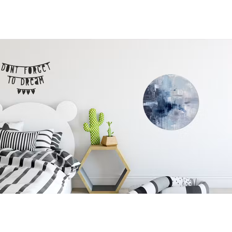 Abstract - Textuur - Kunst - Modern - Blauw Wandcirkel aluminium klein -kinderkamer
