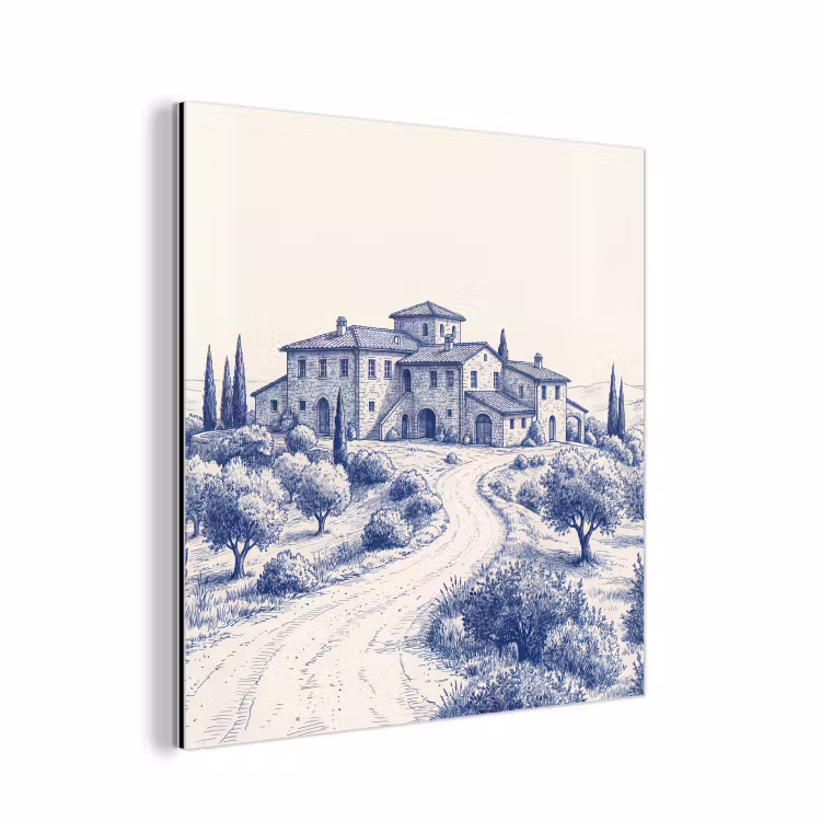 Rustiek - Landgoed - Blauw aluminium wit klein -3d