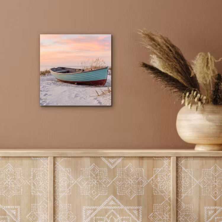 Rustiek - Roeiboot - Zandstrand aluminium wit klein -sfeer4