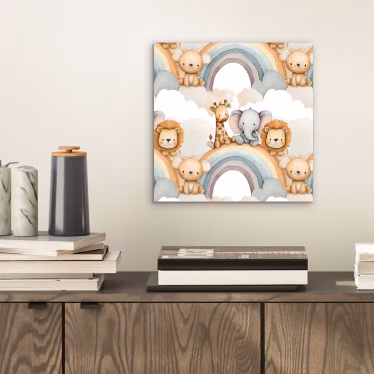 Safari - Regenboog - Kleurrijk aluminium wit klein 46 -sfeer1