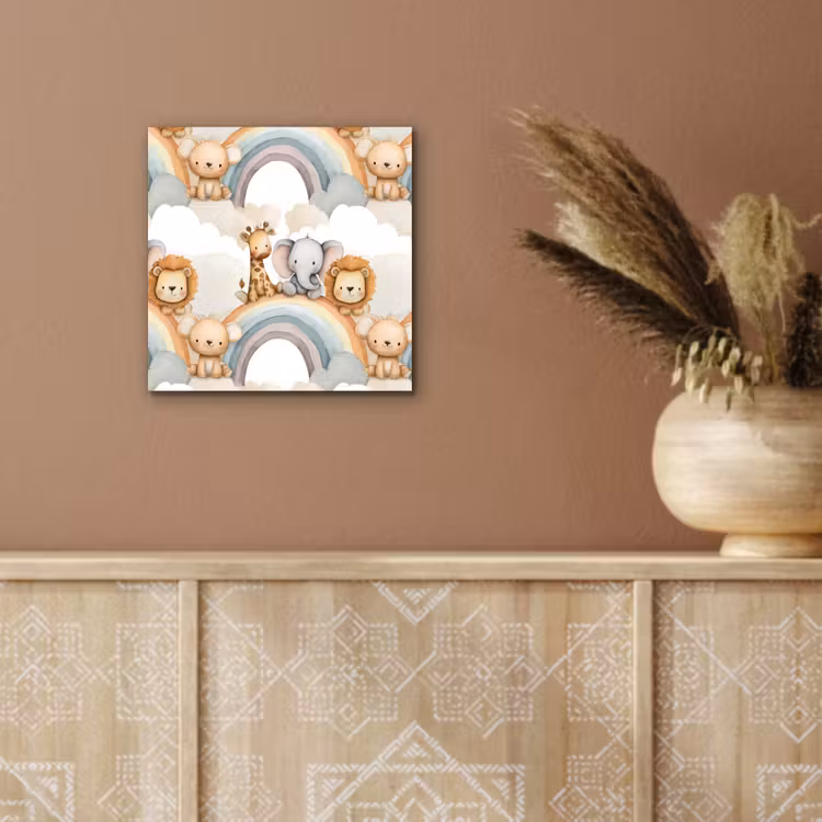Safari - Regenboog - Kleurrijk aluminium wit klein 46 -sfeer4
