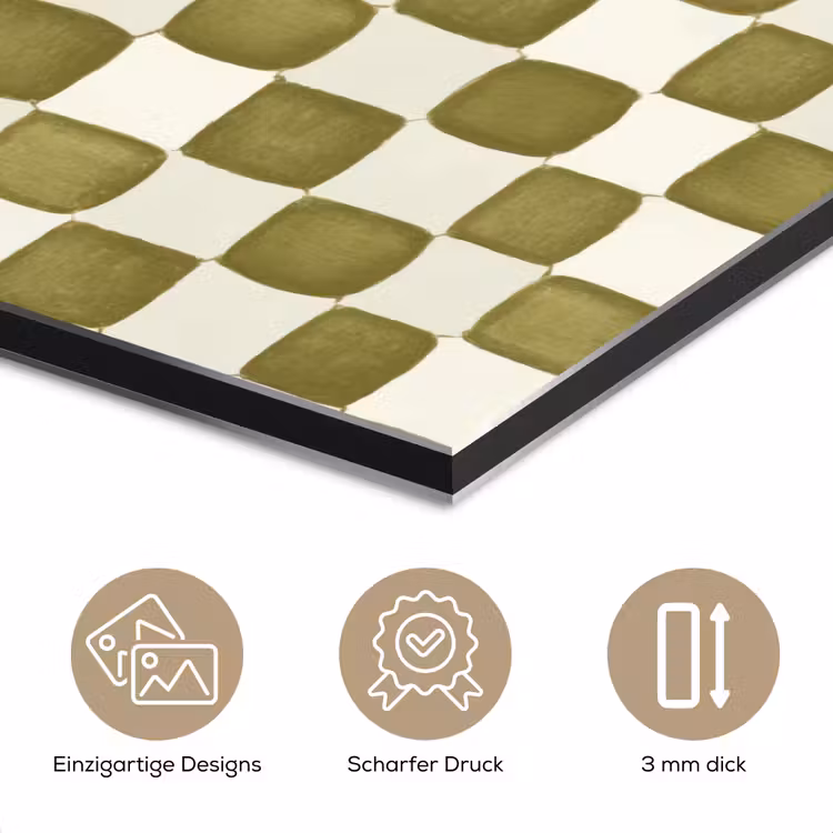 Schaak - Patroon - Groen aluminium wit klein 46 -closeup_DE