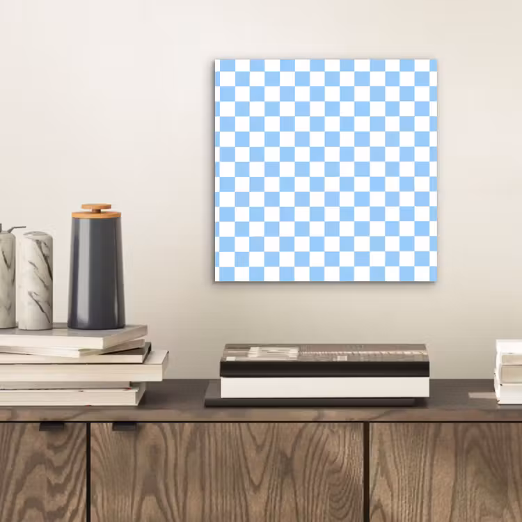 Schaakbord - Klassiek - Blauw aluminium wit klein 46 -sfeer1