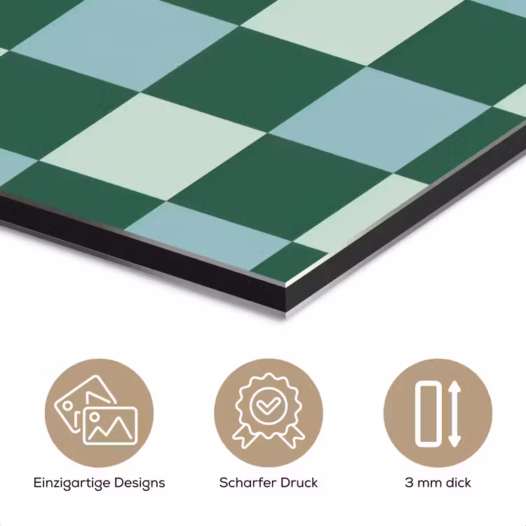 Schaakbord - Klassiek - Groen aluminium wit klein 46 -closeup_DE
