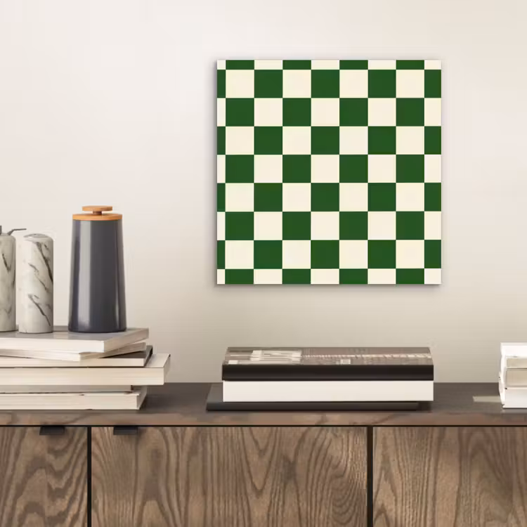 Schaakbord - Patroon - Groen aluminium wit klein 46 -sfeer1
