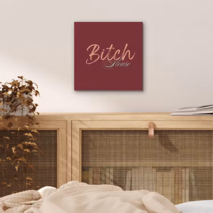 Bitch please - Rood - Blauw aluminium wit klein -sfeer3