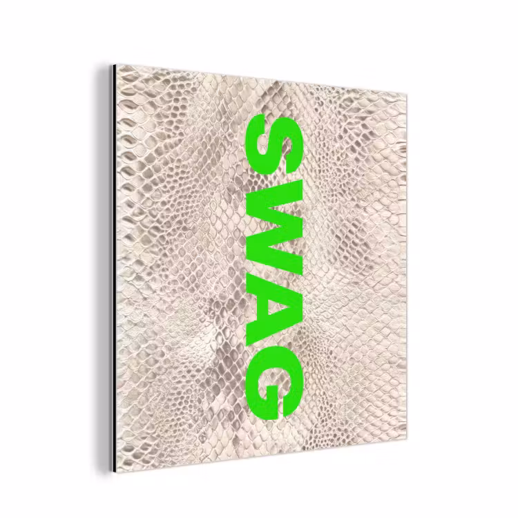 Slangenprint - SWAG - Neon - Groen aluminium wit klein -3d