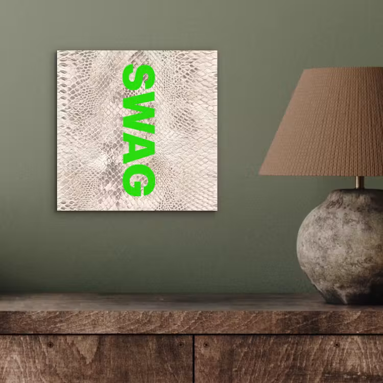 Slangenprint - SWAG - Neon - Groen aluminium wit klein -sfeer2