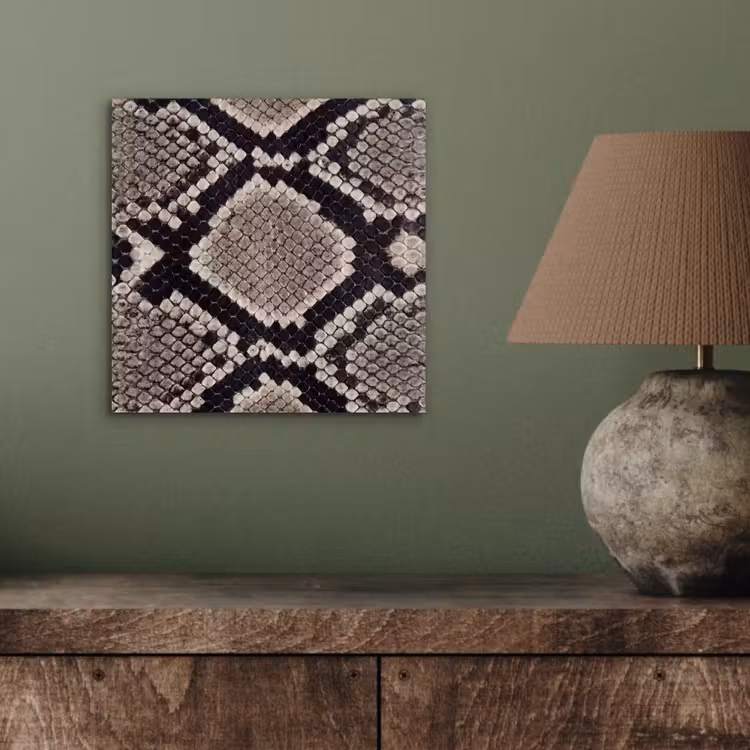 Slangenleer - Patroon - Beige aluminium wit klein -sfeer2